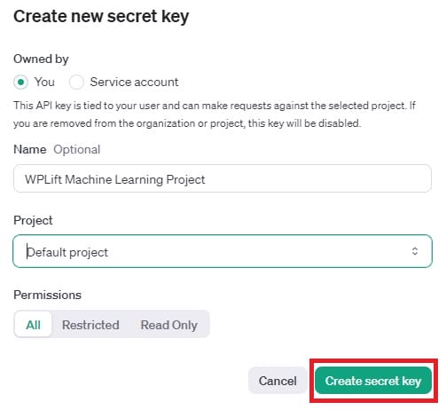 Create API Key